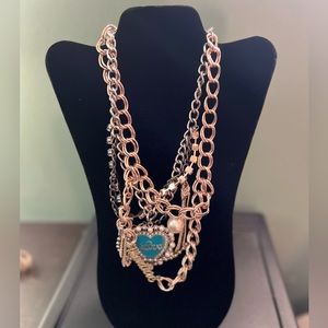 Juicy couture gold and silver layered necklace